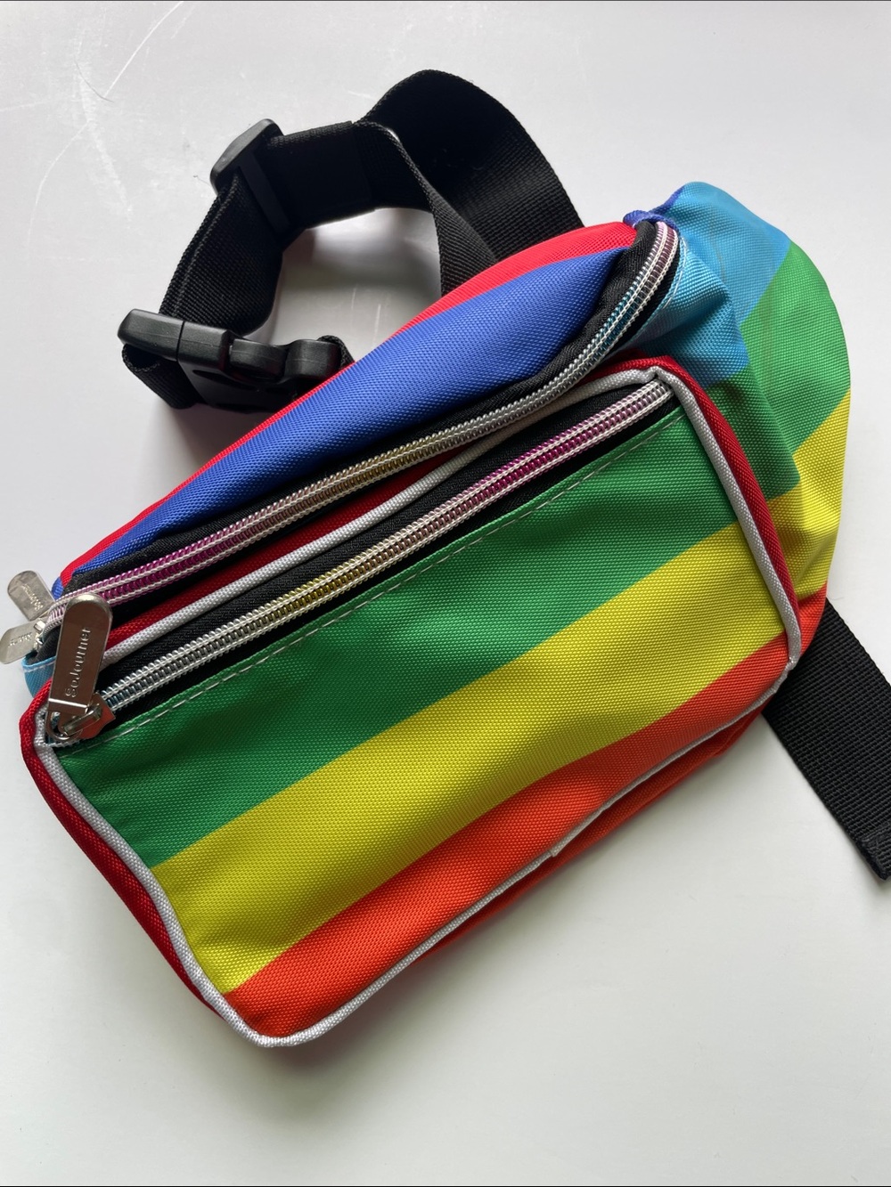 Rainbow Stripe Waist Bag - Multicolor Fanny Pack